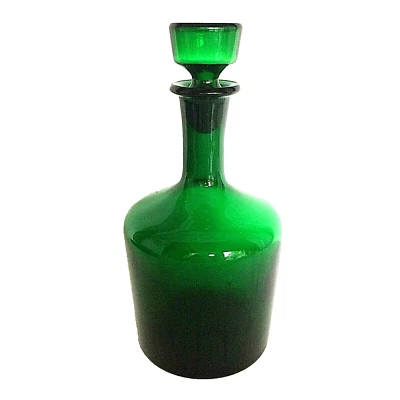 KARAFFE Likörkanne GLAS Flasche eingeschliffener Stopfen GRÜN 25 cm - Bild 1 von 3