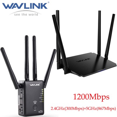 Wavlink 1200Mbps Wi-Fi Router 2.4/5G Access Point WAN/LAN 4 High-Gain Antennas 