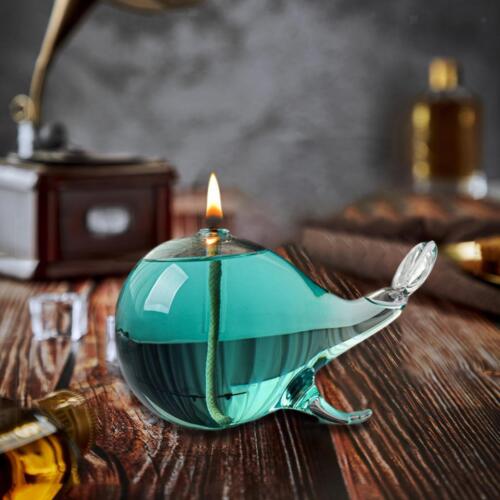 Portable Oil Lamp Whale Shaped Arts Crafts Delicate Tealights Romantic Glass for - Photo 1/7
