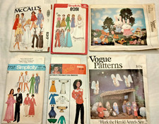 6 vtg 70s fashion doll sewing patterns-Simplicity, McCall's, Butterick, Vogue