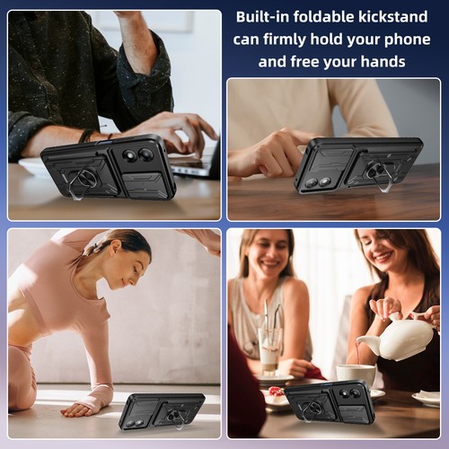 Funda tipo billetera a prueba de golpes con soporte + vidrio templado para Motorola Moto G Play 2024 - Imagen 35 de 83