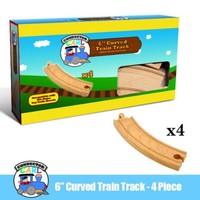 Four (4) Pcs Of 6 Inch Curved Wooden Train Tracks Compatible With Thomas The ... on sale Four (4) Pcs Of 6 Inch Curved Wooden Train Tracks Compatible With Thomas The ... on sale