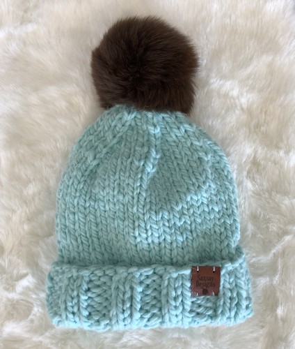 Knitted Handmade Beanie Hat Alpaca Wool 