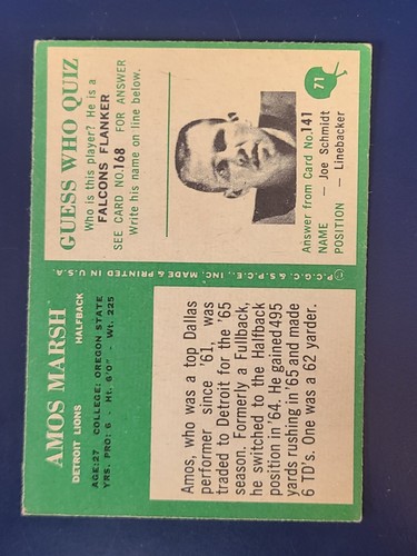 1966 Philadelphia Fußballkarten vervollständigen Ihr Set Sie wählen #1 - 104 - Bild 139 von 205