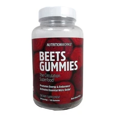 NutritionWorks® Beets Gummies Black Cherry Circulation Superfood 60 Count