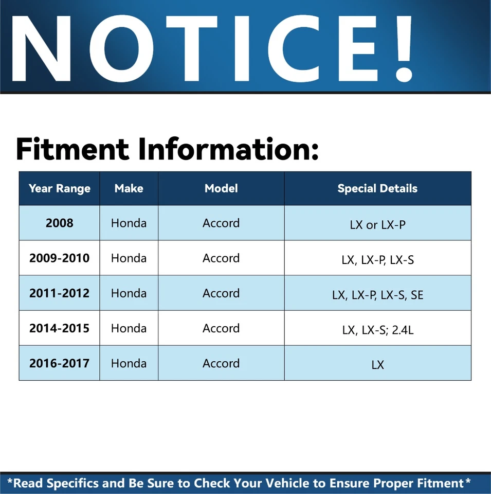 Front Rear Drilled Disc Rotors Brake Pads Kit for 2008 - 2017 Honda Accord 2.4L - Image 2 of 4