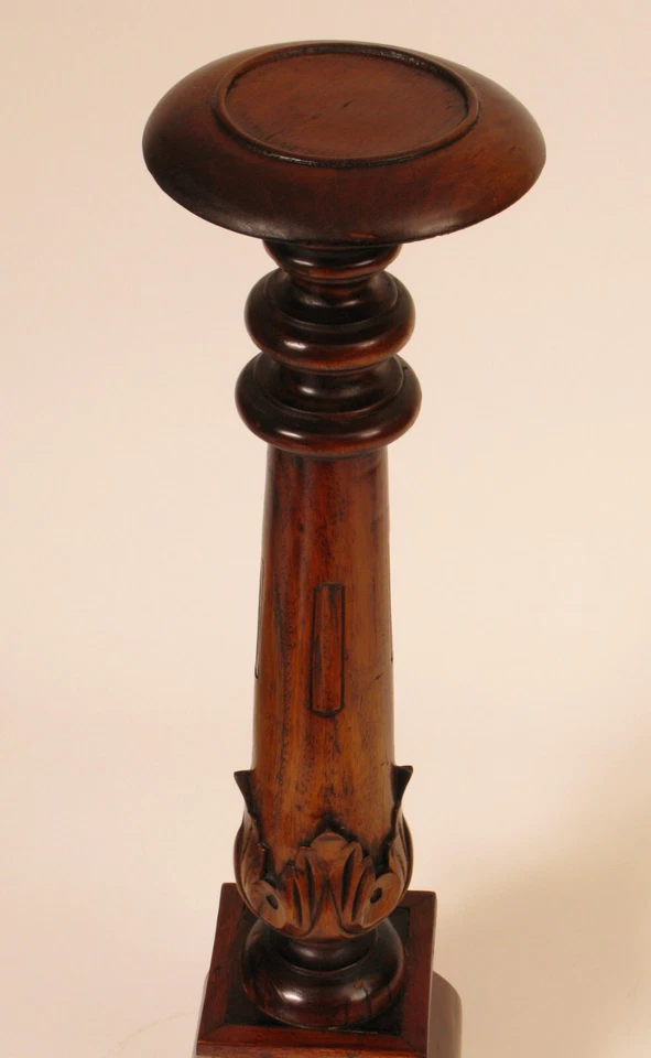 ANTIQUE CARVED WOOD CHINESE ? ROSEWOOD PEDESTAL PLANT OR CENSOR SCULPTURE STAND - Image 4 of 4