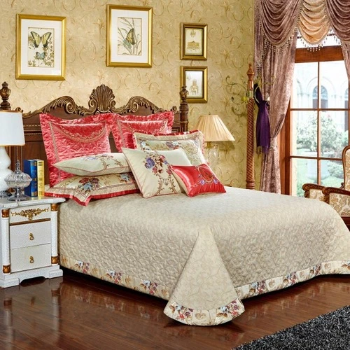 4/6/10Pcs Oriental Jacquard Luxury Bedding Sets Cotton Bedspread Duvet Cover - Image 2 of 4