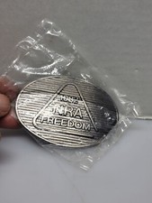 VINTAGE 1982 NATIONAL RIFLE ASSOCIATION NRA FREEDOM BELT BUCKLE NEW IN PACKAGE