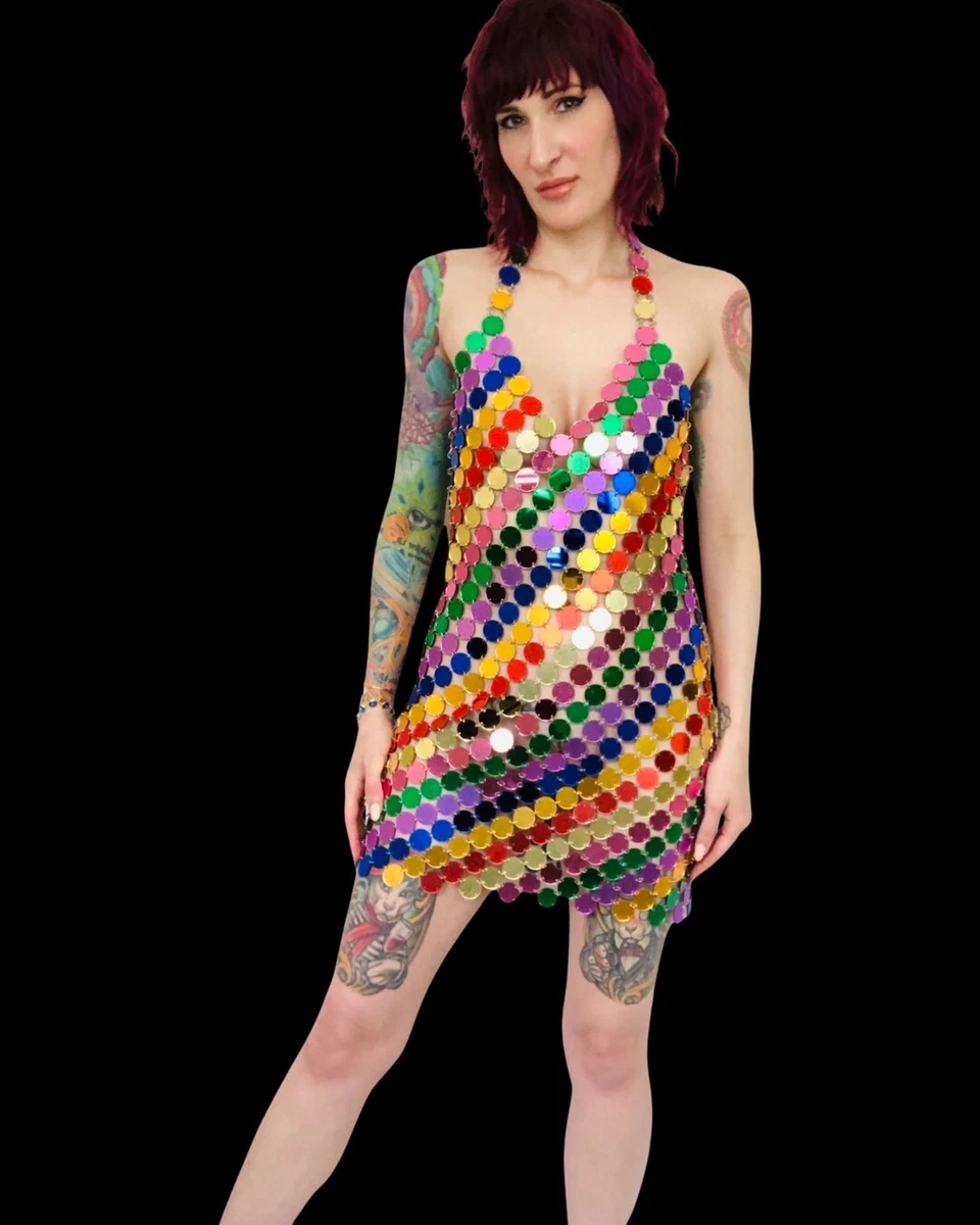 Mirrored sequin clearance dress