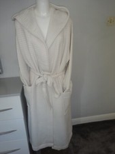 M&S MARKS & SPENCER IVORY HOODED DRESSING GOWN SIZE L UK SIZE 16-18