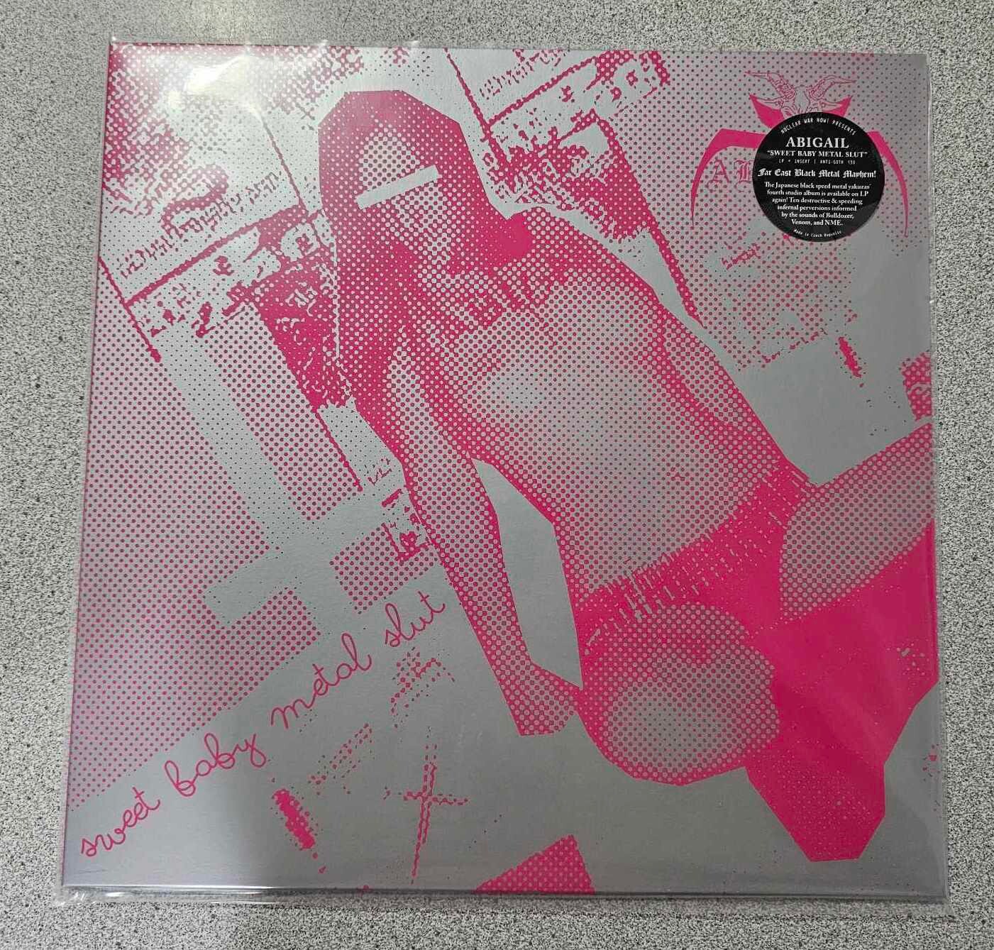 ABIGAIL-SWEET BABY METAL SL*T-LP-VINYL-COLOR PINK WITH WHITE/CLEAR SPLATTER