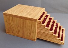 Monetiere in Rovere massello coin cabinet