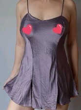 Vtg Victoria's Secret 100 Silk Spaghetti Straps Slip Dress Nightgown M