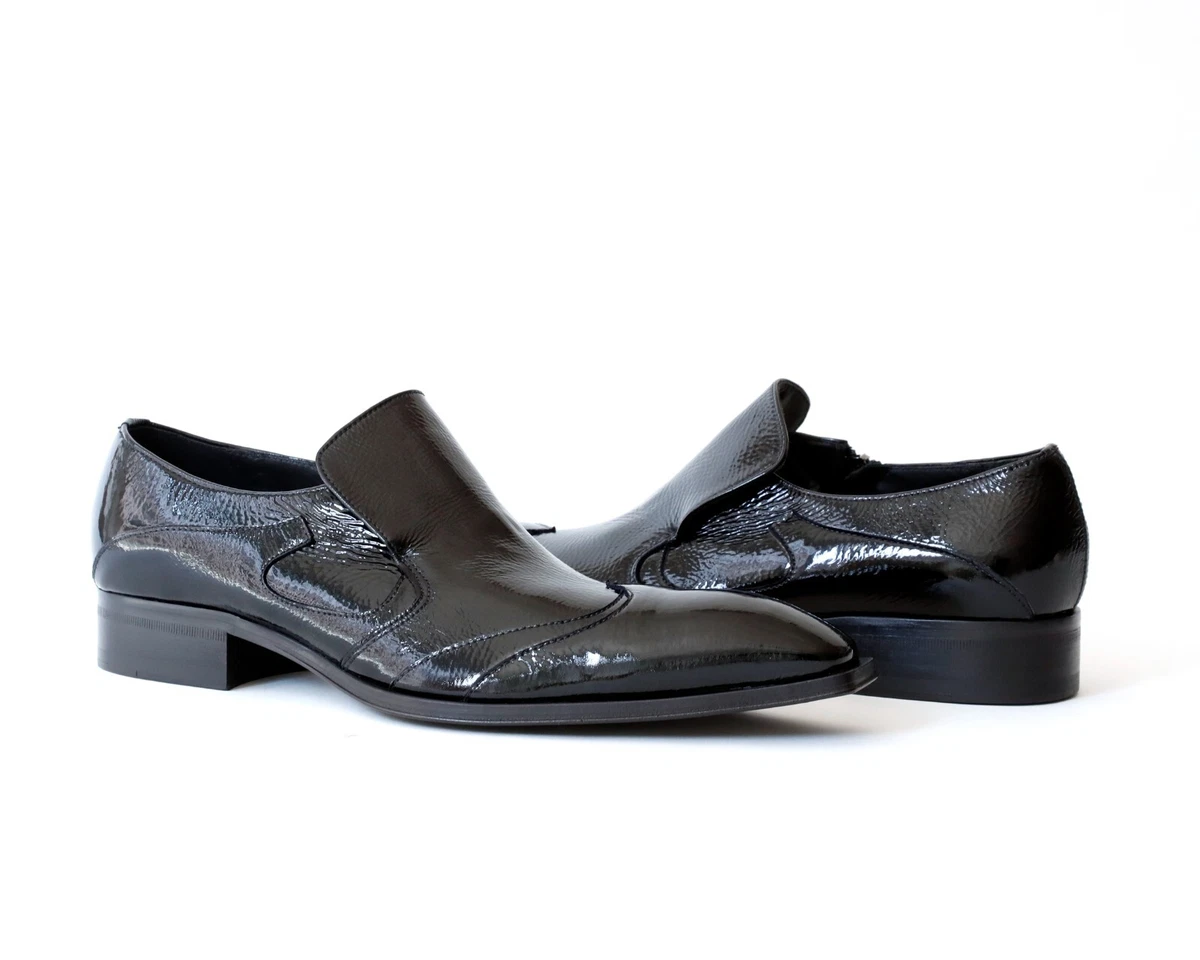 Jo Ghost Mens Black Leather Square Toe Slip On Loafers Made in Italy Size 42 Jo Ghost Men main image 2
