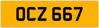 OCZ 667 O 3x3 DATELESS PRIVATE NUMBER PLATE OLLY OWEN OSCAR OLY OL OLIVIA ORLA
