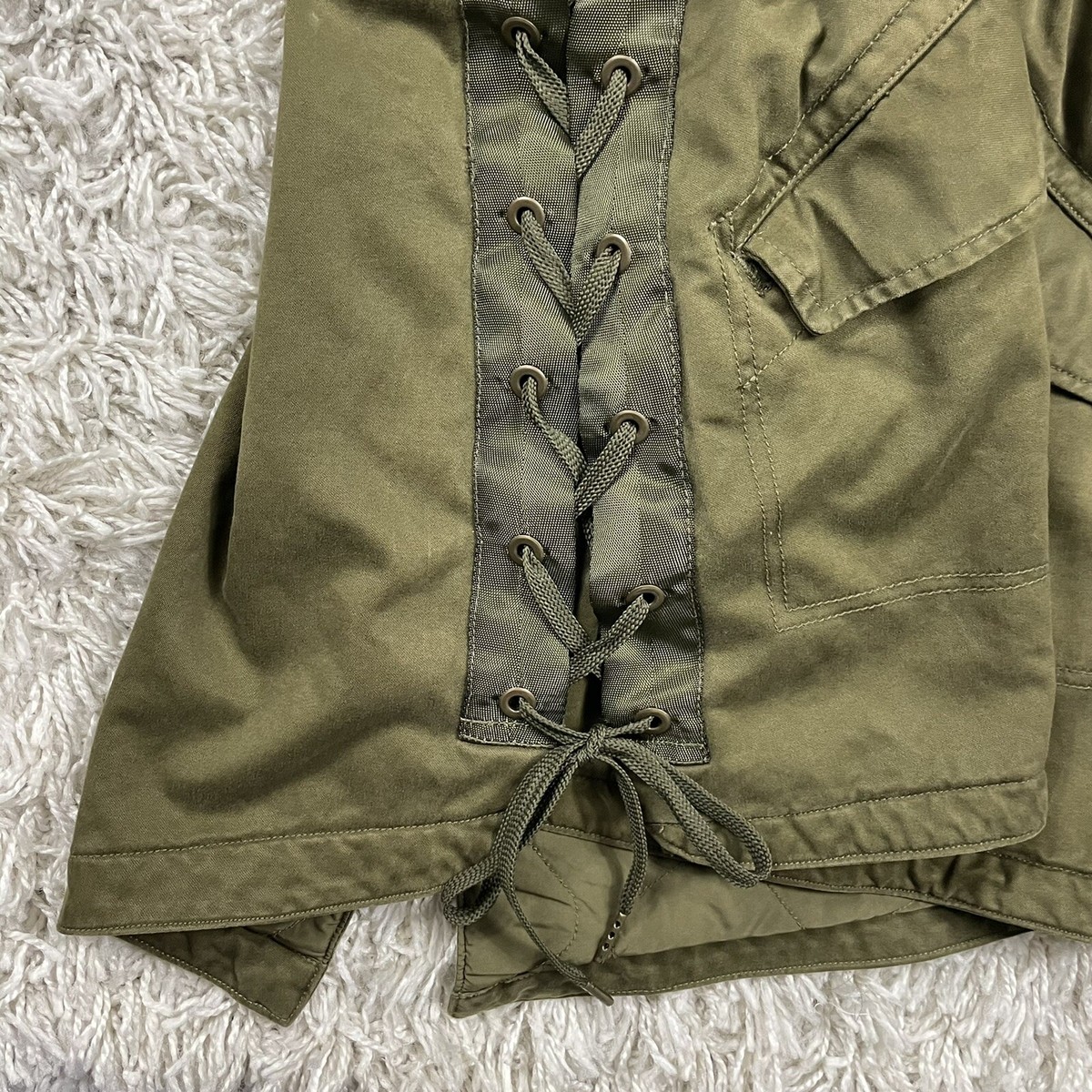 ★codegraphy★ Spring ver USARMY Military Fishtail Short Jac SCOTCH & SODA Maison Scotch Women's Lace Up Fish Tail