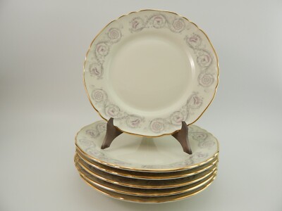 Vintage Set 6 Flat Plates Precious Porcelain Richard Ginori Arabesque Decoration