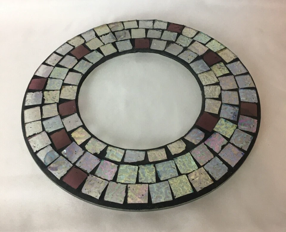 Lindo suporte de vela redondo para plantas em mosaico arranjos florais 8,5" - Imagem 4 de 4