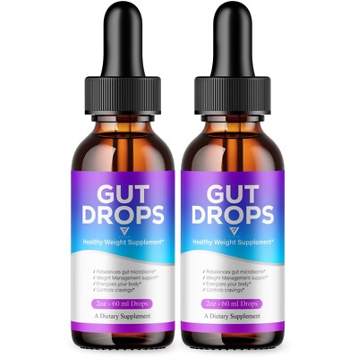 (2 Pack) Gut Drops Supplement GutDrops Maximum Strength Overall Wellness (4oz)