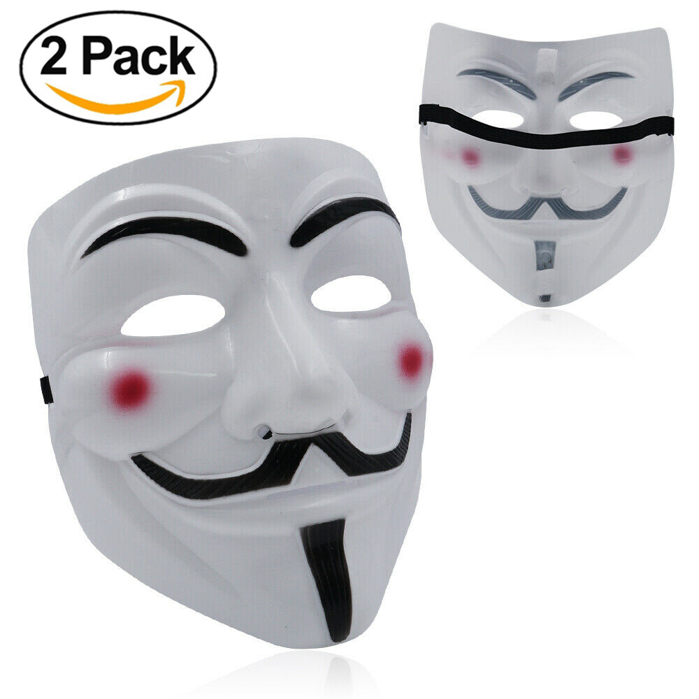 2pcs V for Vendetta Hacker Masks Anonymous Halloween Party Cosplay
