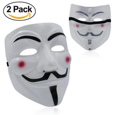 2pcs V for Vendetta Hacker Masks Anonymous Halloween Party Cosplay Costume Masks