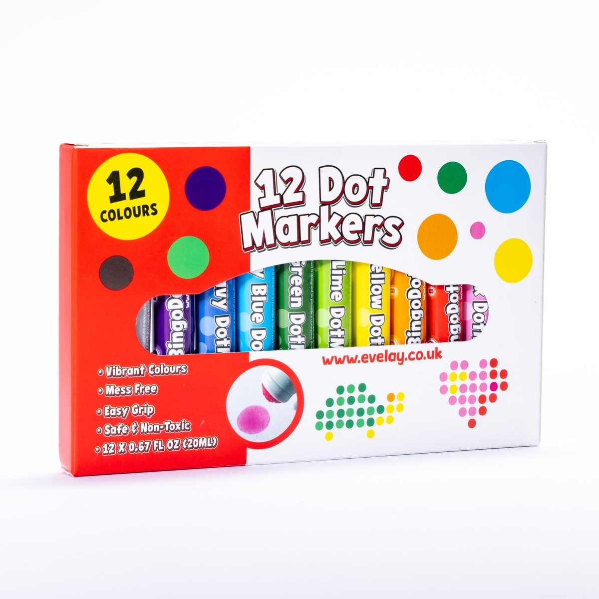 Bingo Marker Pens Mixed Colours Sponge Nib Non Drip Ink Dabbers Dabbing