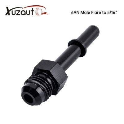 6AN AN6 Fuel Adapter Fitting to 5/16 GM Quick Connect Male LS EFI BLACK