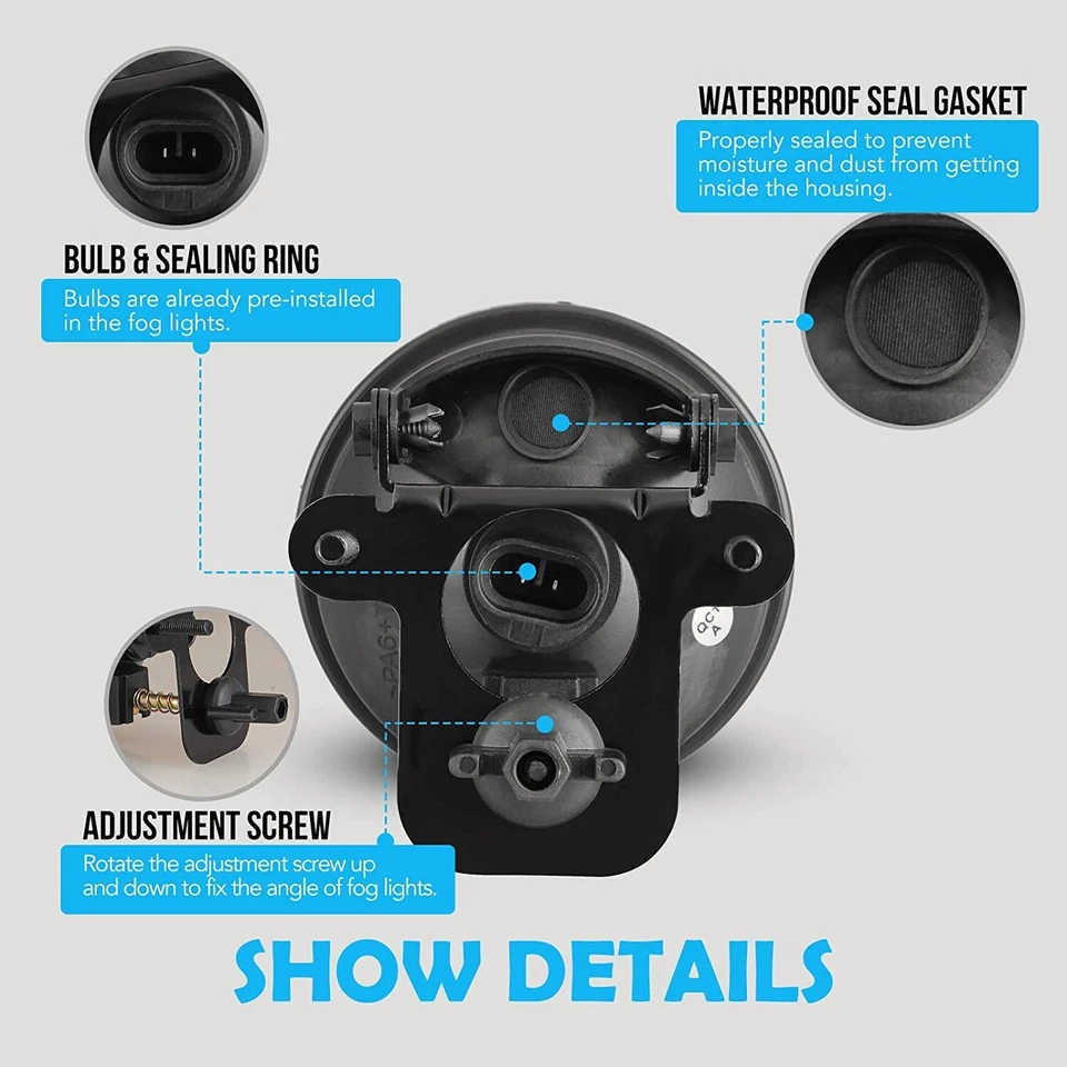 Pairs Clear Fog Lights Lamps Fit 1997-2003 Pontiac Grand Prix/2000-2005 Sunfire - Image 4 of 4