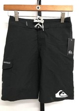 QUIKSILVER FRENZIED BOARD SHORTS SWIM TRUNKS WHITE BLACK SIZE 24 NEW  40