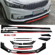 Front Bumper Lip Spoiler Splitter Body Side Skirt Gloss Black For Audi A4 S4 RS4