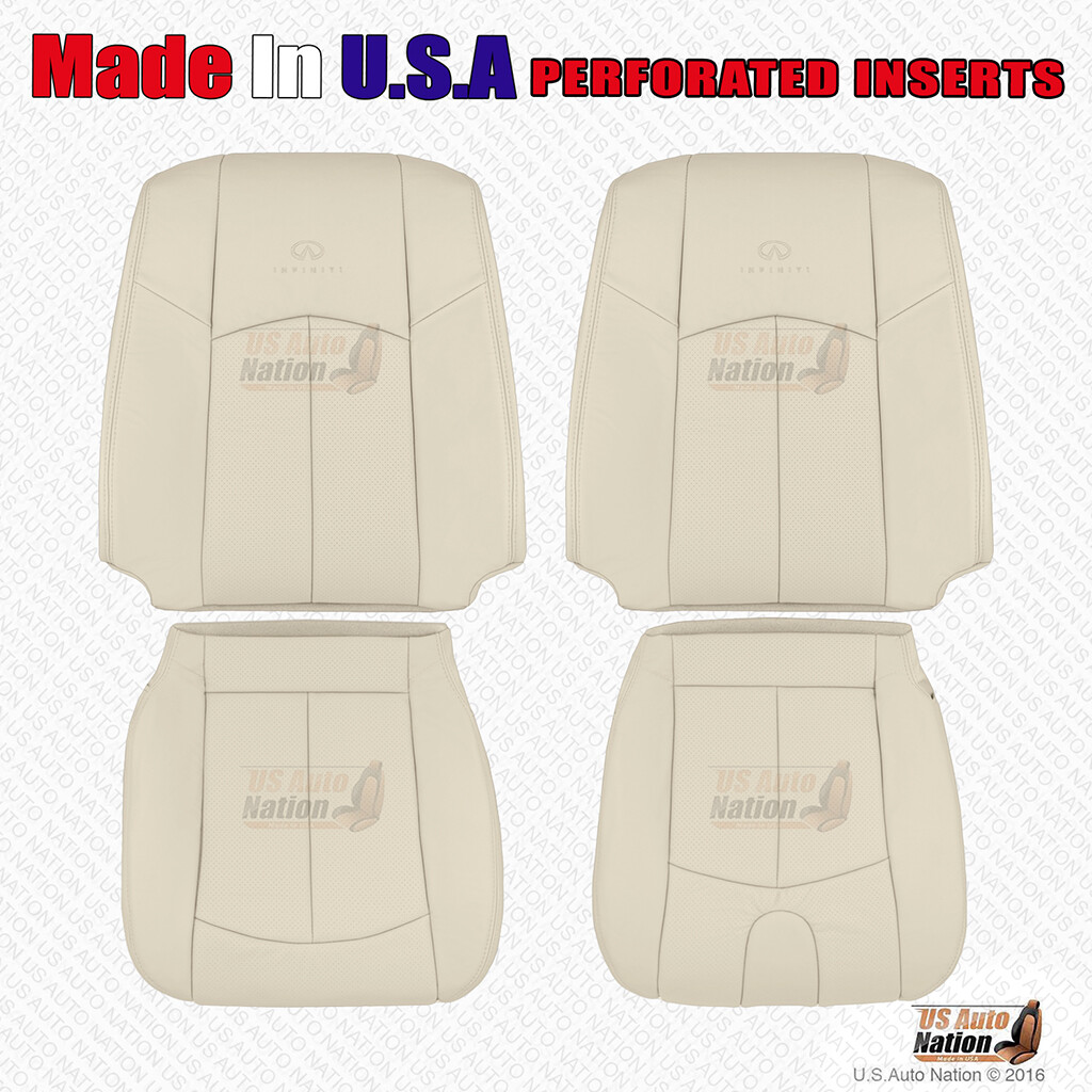 2008 to 2013 Fits Infiniti G37 Driver Passenger Perforated Leather