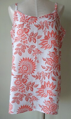FLAX  Designs  LINEN  Cami    M & L   NWT  Late Night Cami  PAPAYA FLORAL