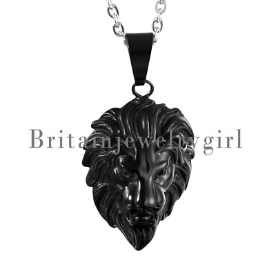 Personality Animal Lion Head Punk Luminous Glow In The Dark Lion Pendant Necklace With Stainless Steel Chain For Halloween Club - Foto 5