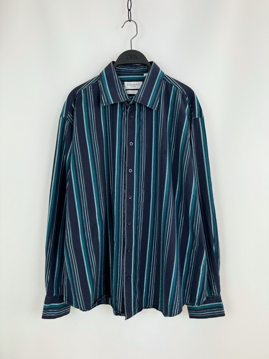1990's Vintage Yves Saint Laurent Striped L/S Shirt | eBay