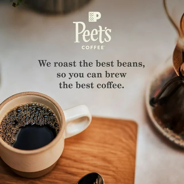 Peet's Coffee Major Dickason's Blend, Dark Roast Ground Coffee, 18 oz Bag.