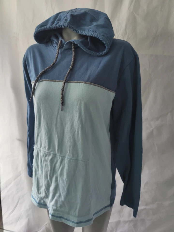 Hollywood Blue ColorBlock Hooded Hoodie Top Front Pouch, Neck Ties Size M - Image 2 of 4