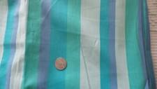 Vintage Cotton Fabric TURQUOISE,BLUE STRIPE 1 Yd/38" Wide