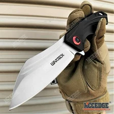 7.75" Tactical Pocket Knife 3.25" Full Edge Stainless Steel Blade Survival Knife