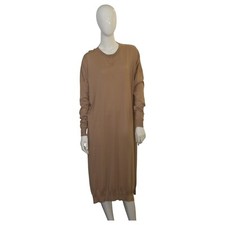 Stella McCartney Brown Cashmere Silk Blend Knit Sweater Long Sleeve Dress sz 40