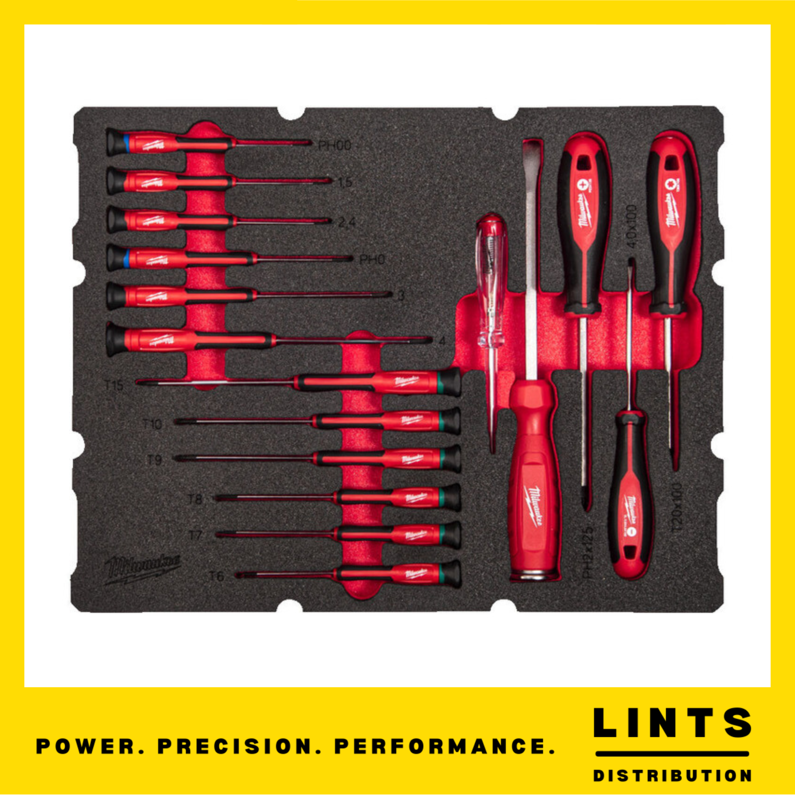 Milwaukee 4932493644 17pc Packout Drawer Precision Screwdriver Foam Insert Set