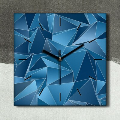 Küche Wohnzimmer Wand Leinwand Uhr 30x30 Abstrakte Kunst Dreiecke Geometrisch