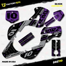 Gray & Purple Slick Racing Graphics Kit fits Suzuki DRZ110 All years Decals 03+