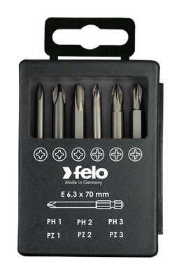 Felo Bit-Box Profi E 6,3 x 73 mm 6-tlg. PZ/PH