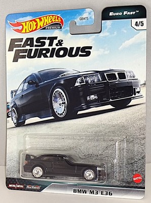 Hot Wheels Premium 2021 Fast & Furious Euro Fast BMW M3 E36 Gloss Black