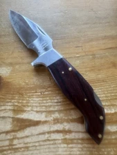 Vntg. Lakota Lik Hawk Made In Japan Moki w/ Wooden Handle Lockback