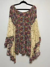 Noe Elle Hippie Fairy Bell Sleeve Top Women Large Eclectic Coquette Boho Whimsy