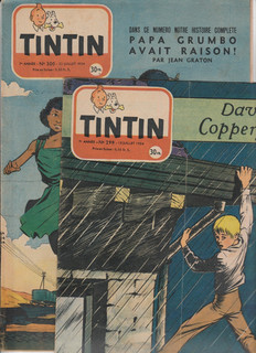 Lot de 2 TINTIN . 1954 .