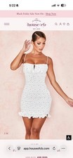 house of cb allie white floral shirred mini dress