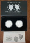 2023 S Reverse Proof $1 Morgan and Peace Silver Dollar 2pc Set W/OGP